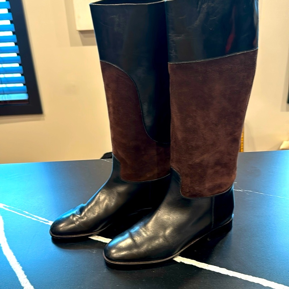 Gucci - Sz-9 Leather/Suede riding boots